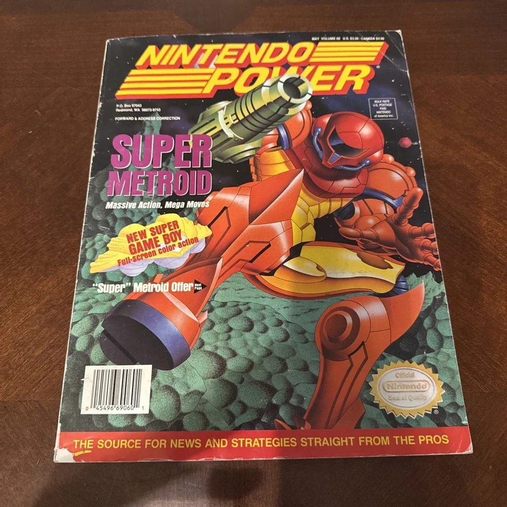 Nintendo Power May 1994  Vol 60  Super Metroid w/poster and‎ trading cards